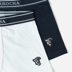 PACK BOXER LISO MARINO, BLANCO