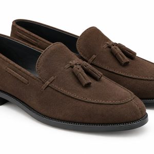 BASIC T2N ZAPATOS MOCASÍN HOMBRE VESTIR SERRAJE BORLAS MARRON