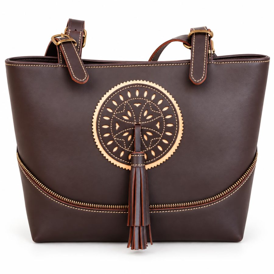 BOLSO CAPACHA PEQUEÑA  MARRON CHOCOLATE PICADOS