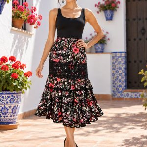 FALDA FLAMENCA MOD. ALCOLEA NEGRO