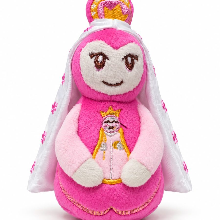 PELUCHE VIRGEN DEL ROCIO PEQUEÑO ROSA