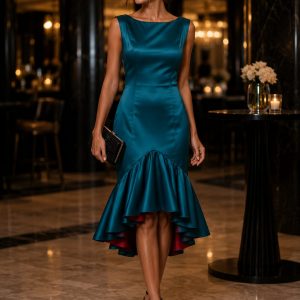 COLECCION LA VIDA ES BELLA VESTIDO MOD NAZARIES VERDE VOLANTE/ROJO