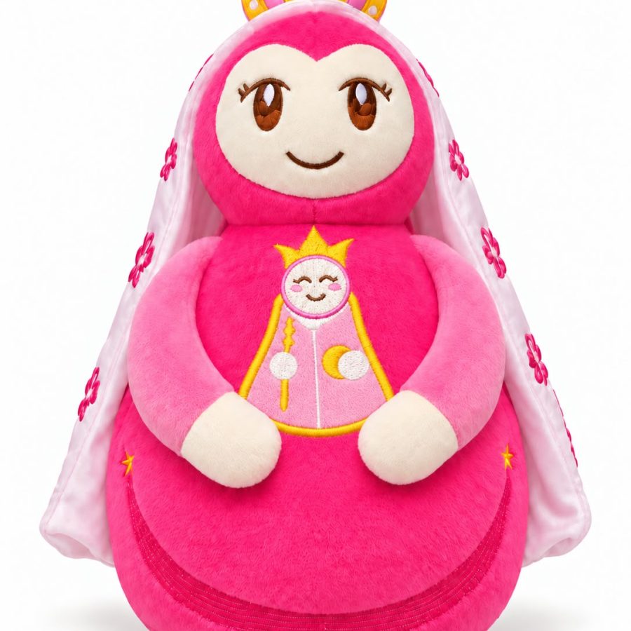 PELUCHE VIRGEN DEL ROCIO GRANDE ROSA