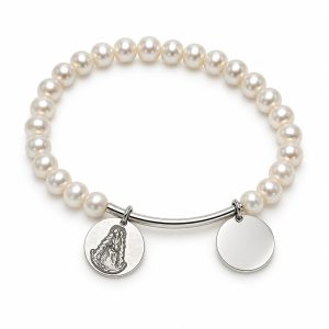 PULSERA PERLAS COMUNION PLATA V. ROCIO