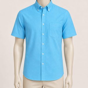CAMISA  MANGA CORTA  Y BOLSILLO / AZUL CIAN