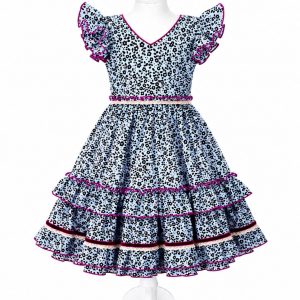 VESTIDO FLAMENCA INFANTIL MD. CANDELA AZUL