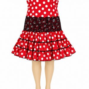 FALDA FLAMENCA MOD ALCOLEA ROJO