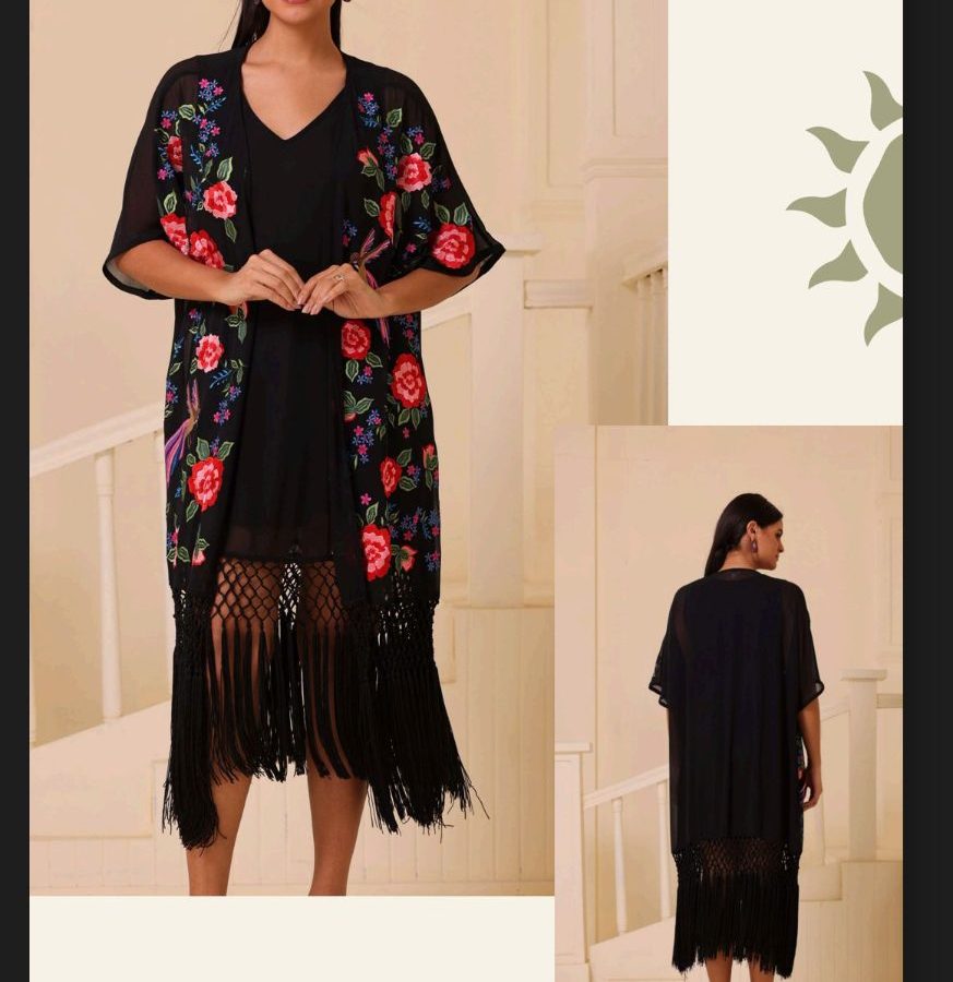 CAFTAN BORDADO CON FLECO