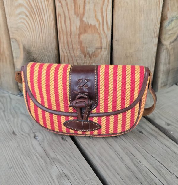 BOLSO /  RIÑONERA ROCIERO LONA Y CUERO  RAYAS - Imagen 2