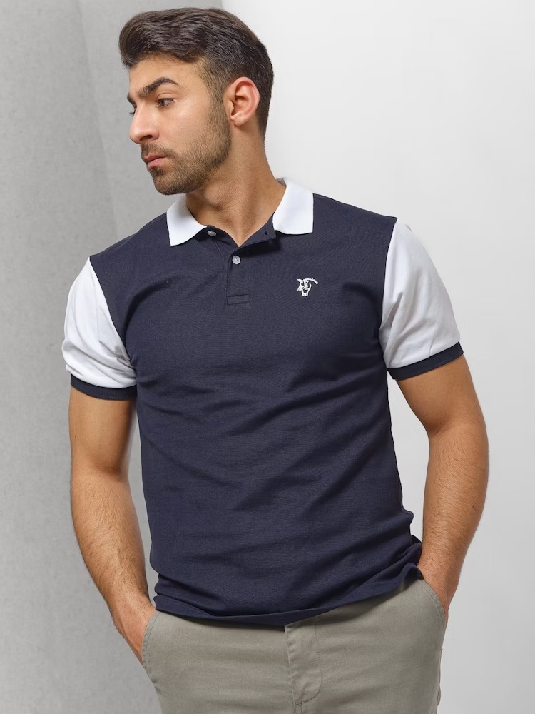 POLO BICOLOR / MARINO