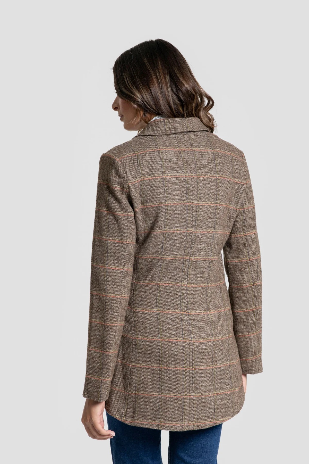 CHAQUETA TWEED MARRON CUADROS - Imagen 3