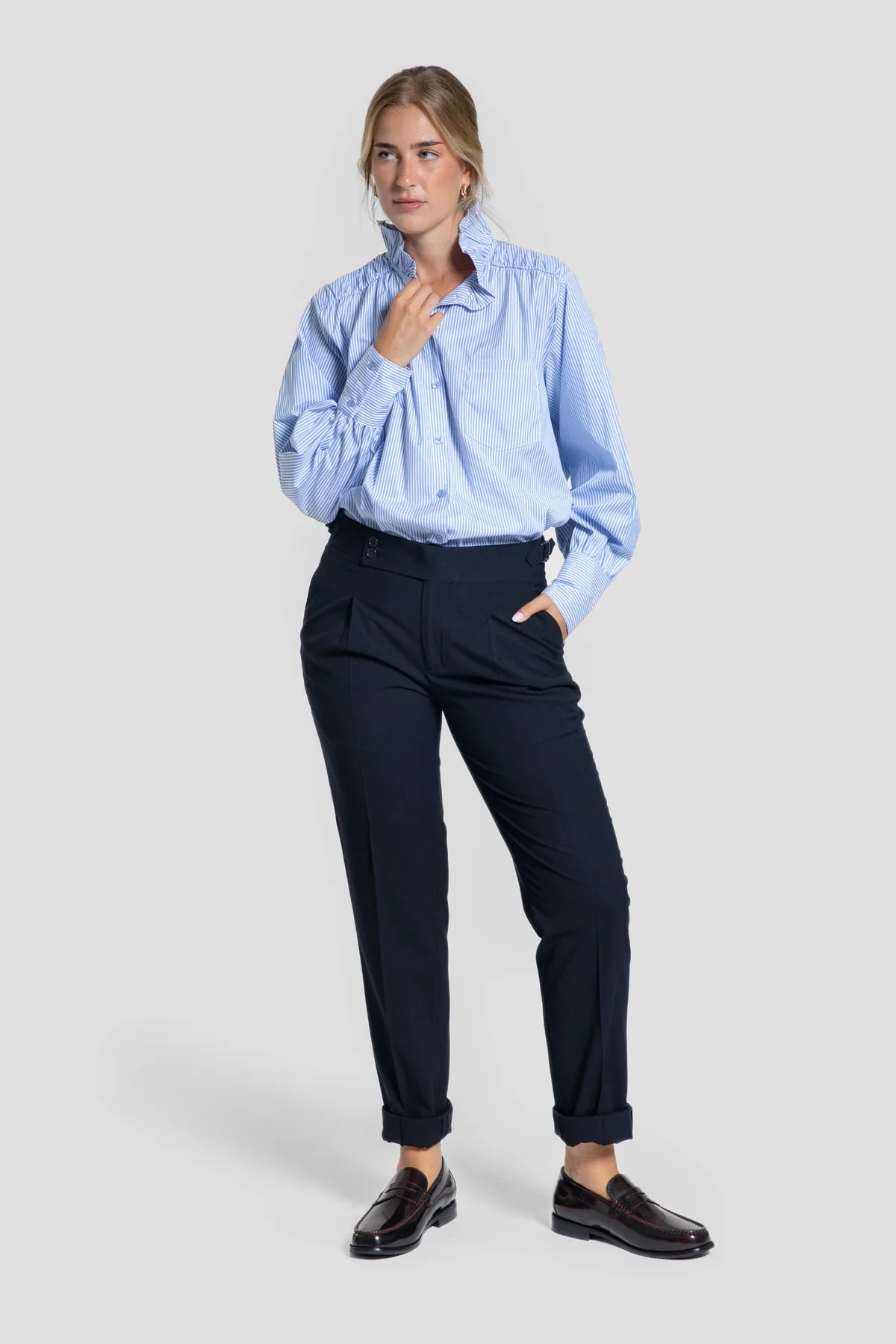 CAMISA DE RAYAS CELESTE - Imagen 3