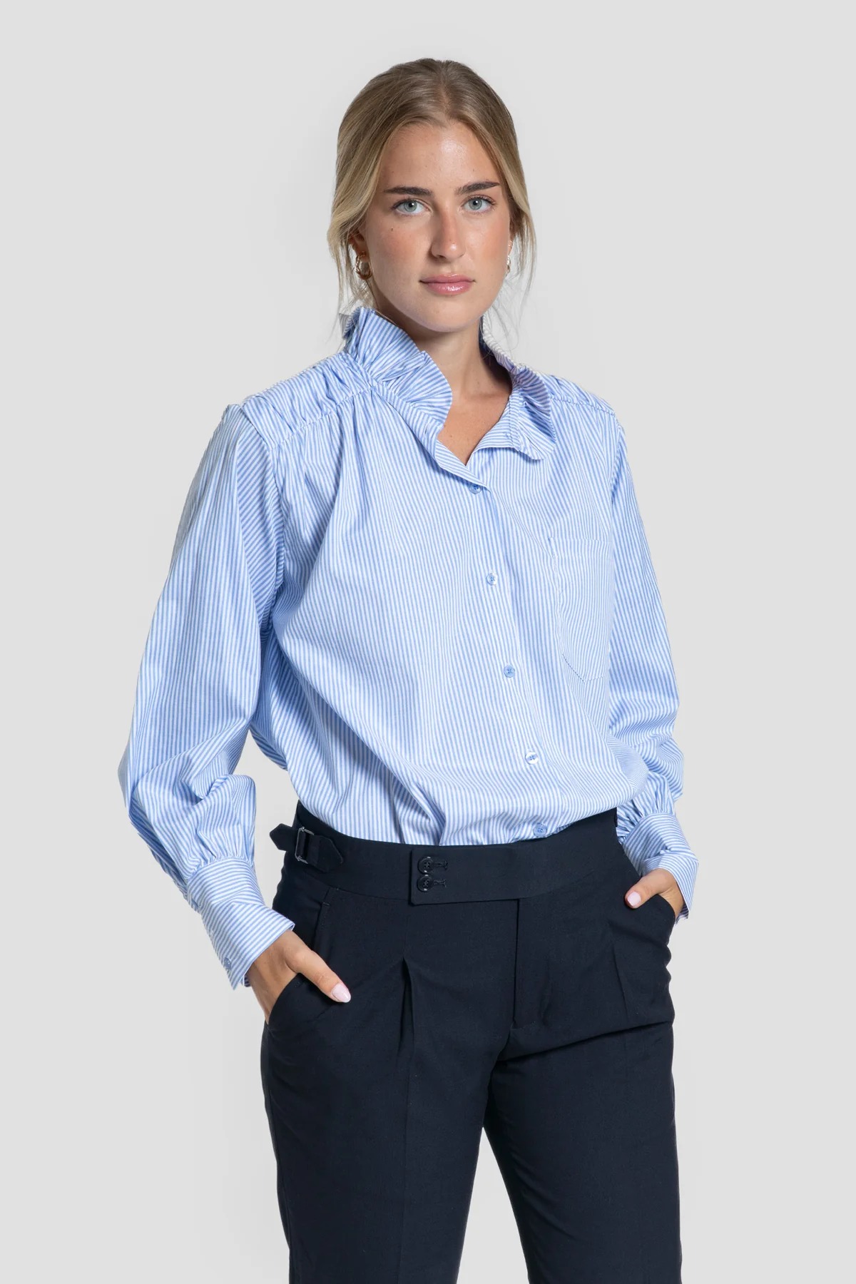 CAMISA DE RAYAS CELESTE - Imagen 4