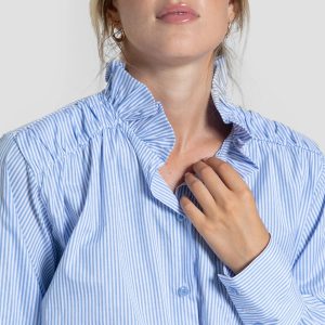 CAMISA DE RAYAS CELESTE