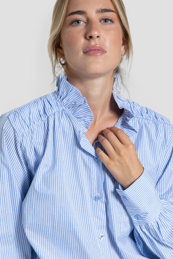 CAMISA DE RAYAS CELESTE
