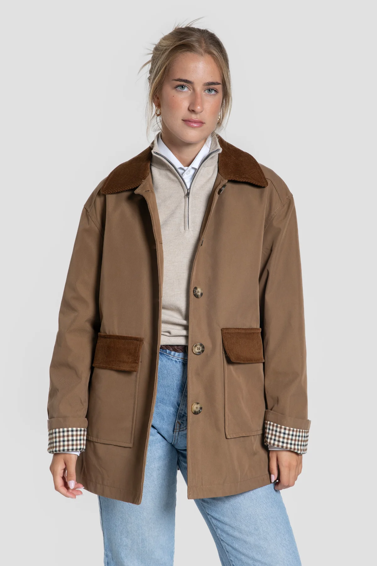 CHAQUETA BOLSILLO PANA CAMEL -HUELLA