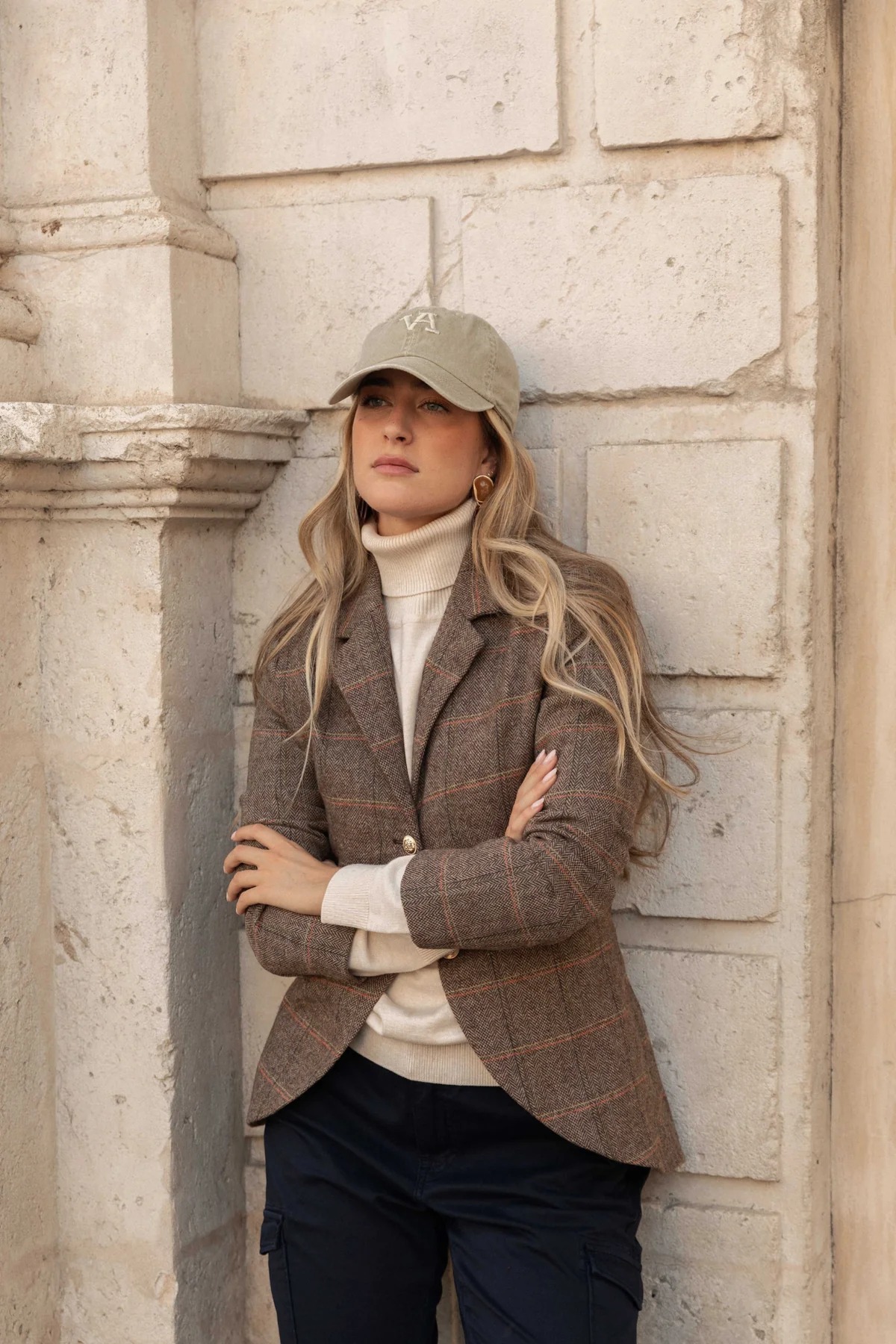 CHAQUETA TWEED MARRON CUADROS - Imagen 5