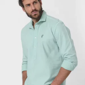CAMISA POLERA VERDE AGUA