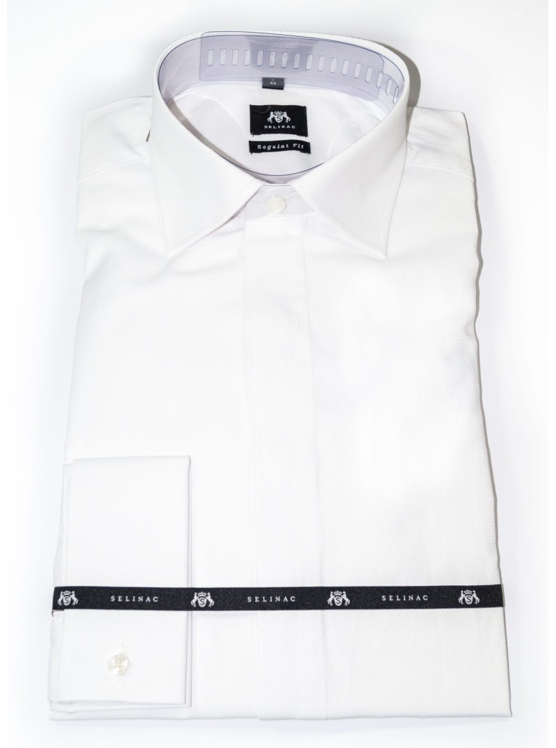 CAMISA SELINAC BLANCA REGULAR FIT GEMELOS
