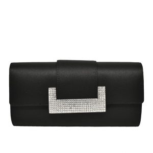 BOLSO DE MANO FIESTA EN RASO NEGRO