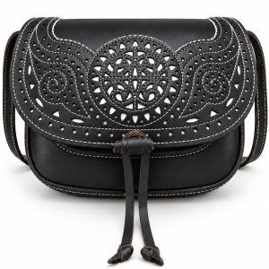 BOLSO MEDIA LUNA PICADO CUERO