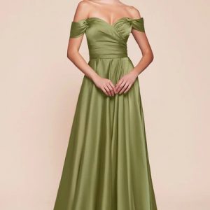 VESTIDO SATEN ESCOTE CORAZON