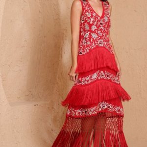 VESTIDO BORDADO ROJO
