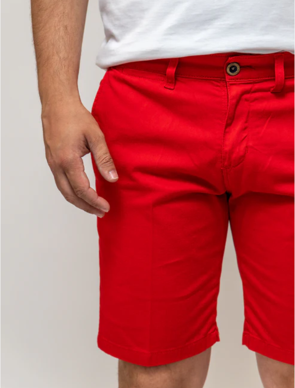 BERMUDA ELASTICA ROJO / PRIEGO - Imagen 3