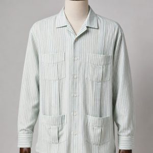 CAMISA GUAYABERA ESTILO CUBANA RAYAS
