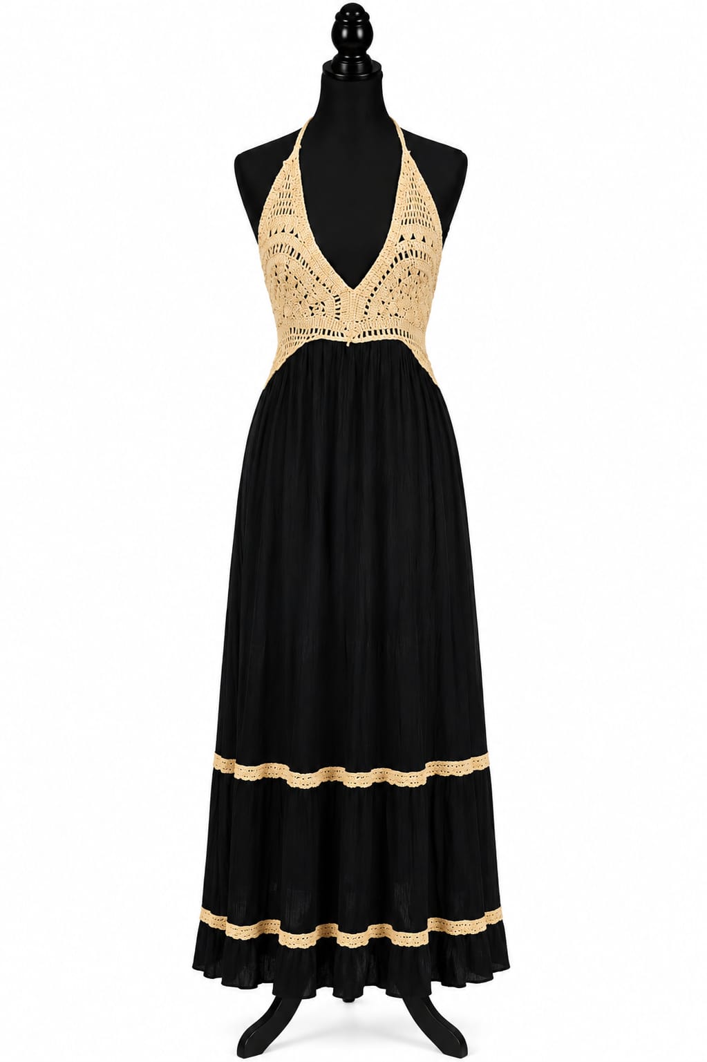 VESTIDO BOHO CUERPO GANCHILLO