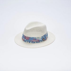 SOMBRERO INDIANA CON BANDA ESTAMPADA A PLIEGUES