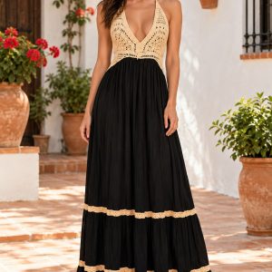 VESTIDO  BOHO CUERPO GANCHILLO