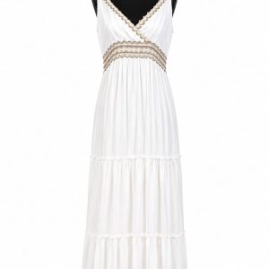 VESTIDO LARGO ESTILO BOHEMIO BLANCO