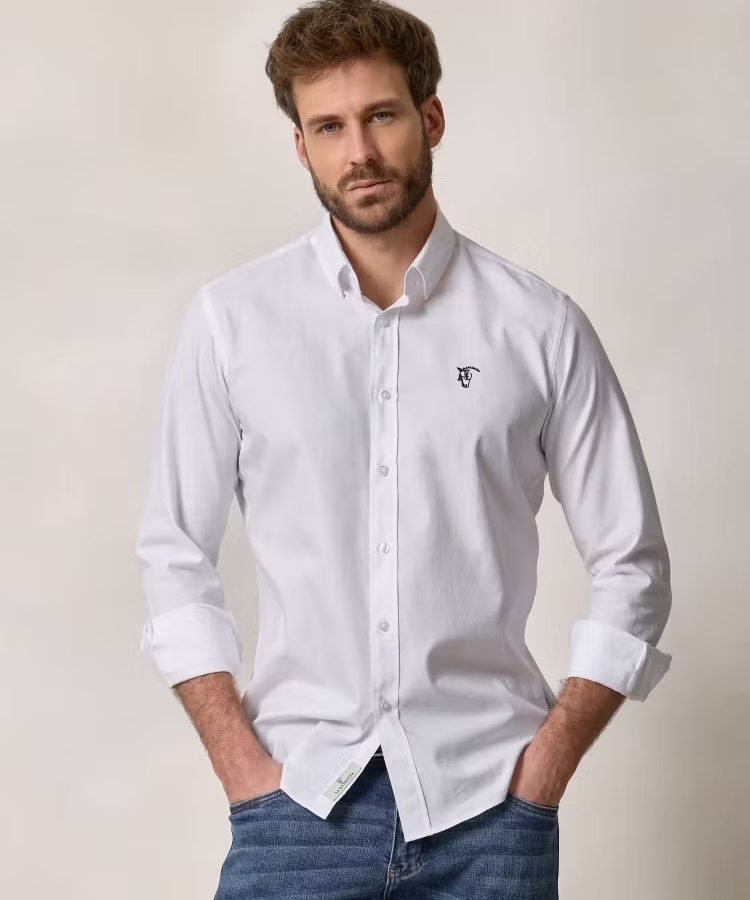 CAMISA GARMENT DYED / BLANCO