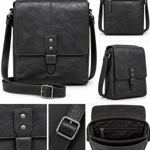 BOLSO BANDOLERA PIEL NEGRO