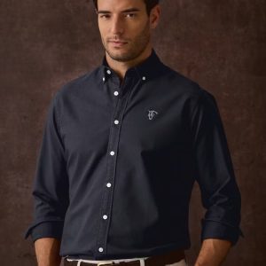 CAMISA GARMENT DYED / MARINO