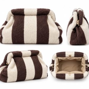 BOLSO TIPO CLUTCH RAYAS MARRON