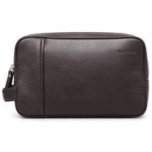 BOLSO NECESER PIEL HOMBRE / MARRON