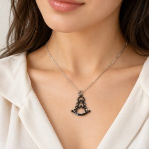 COLGANTE SILUETA VIRGEN DEL ROCÍO DE ACERO (SIN CADENA)