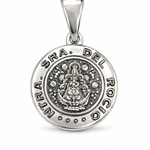 COLGANTE GRABADO DE LA VIRGEN DEL ROCÍO EN PLATA 925