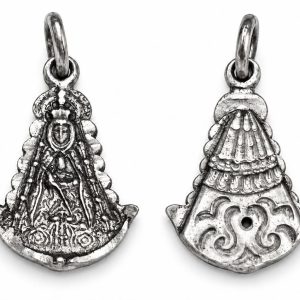 MEDALLA PEQUEÑA VIRGEN DEL ROCÍO PLATEADA 1,8 × 1,2 CM