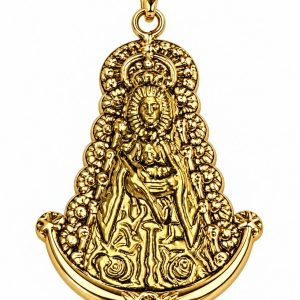 MEDALLA SILUETA VIRGEN DEL ROCÍO DORADA